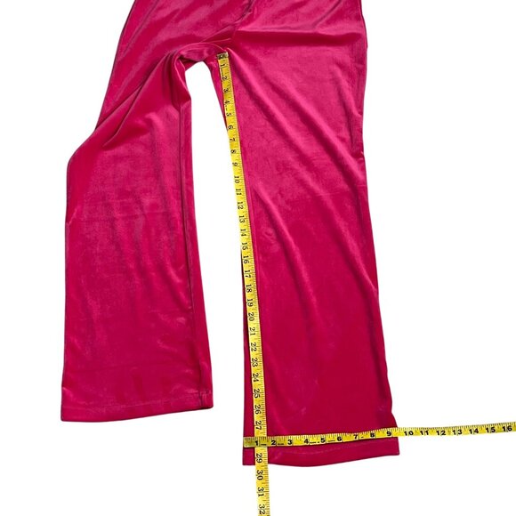 Juicy Couture Pink Velour Pull-On Pants Rhinestone Logo Size Small - Picture 10 of 10